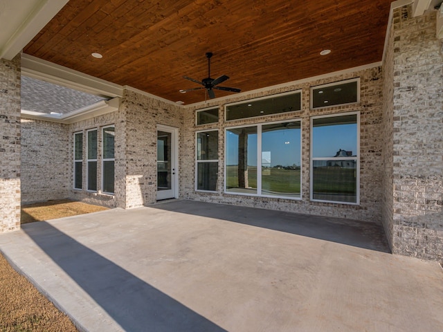 view of patio with ceiling fan