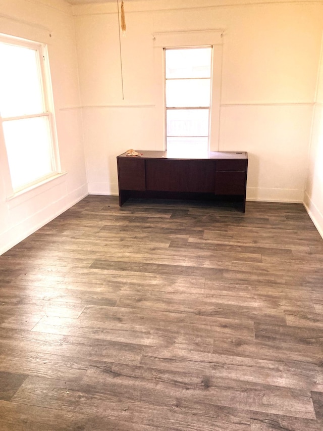 spare room with hardwood / wood-style flooring