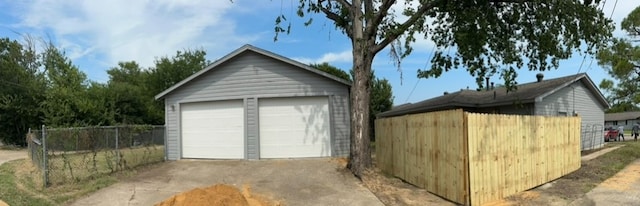 view of garage