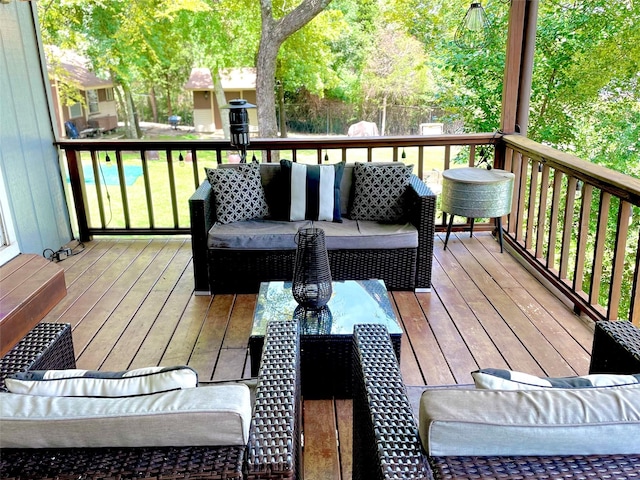 deck with an outdoor living space