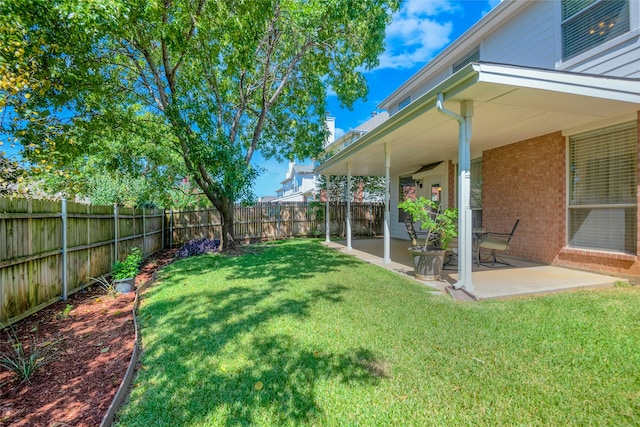 view of yard with a patio area