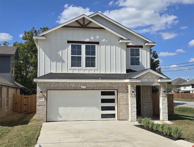 view of front of home with a garage