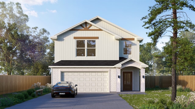 view of front of home with a garage