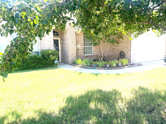 view of front of property with a front lawn