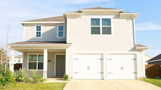 view of front of house with a garage