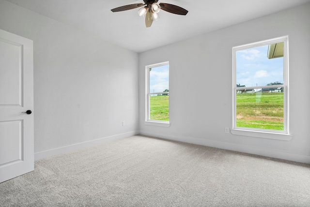 unfurnished room featuring carpet and a healthy amount of sunlight