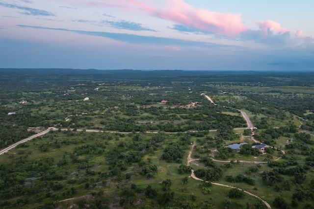 view of aerial view at dusk