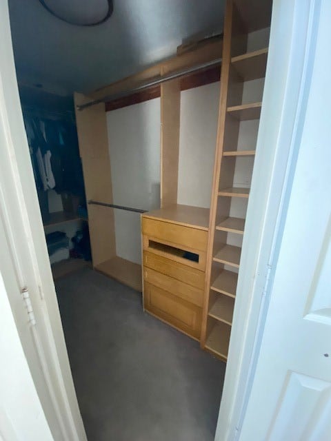 view of walk in closet