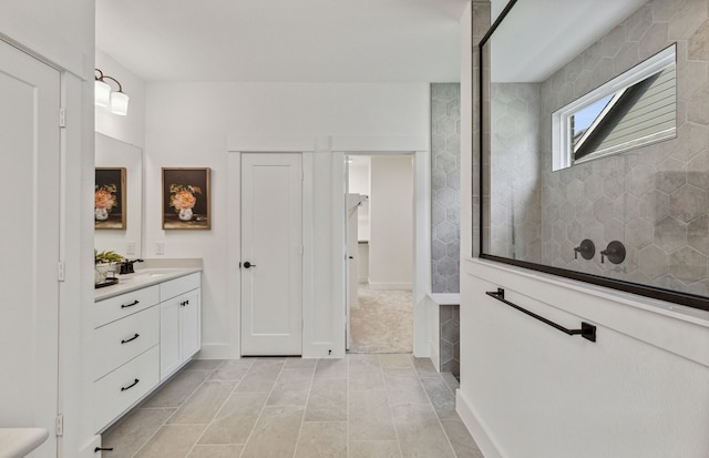 bathroom featuring vanity and tile patterned floors