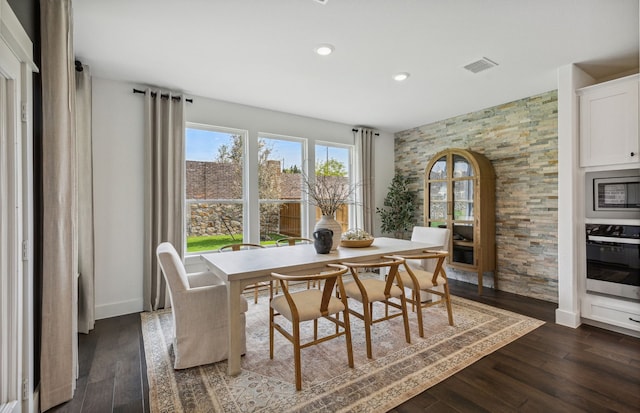 dining room featuring dark hardwood / wood-style floors