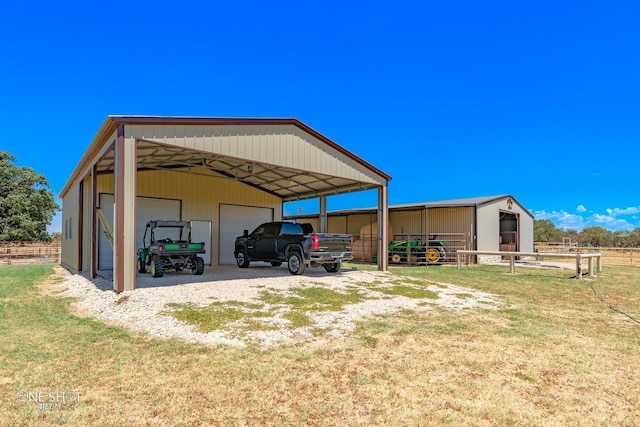 view of outbuilding featuring a garage