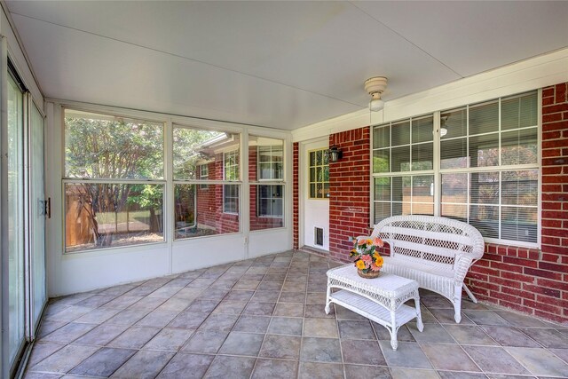 view of unfurnished sunroom