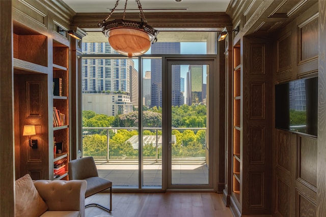 interior space with hardwood / wood-style floors and a wealth of natural light