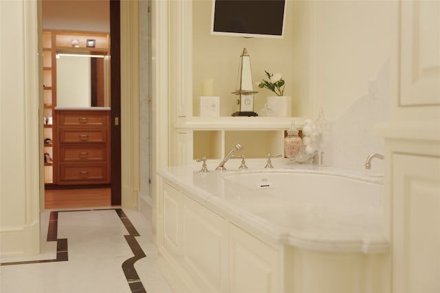 bathroom with wood-type flooring