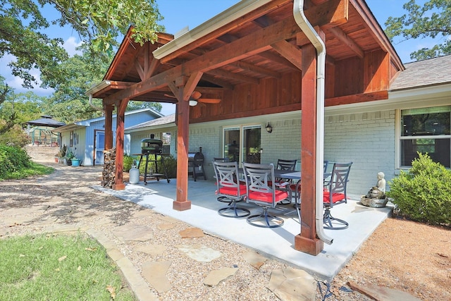 view of patio featuring a gazebo