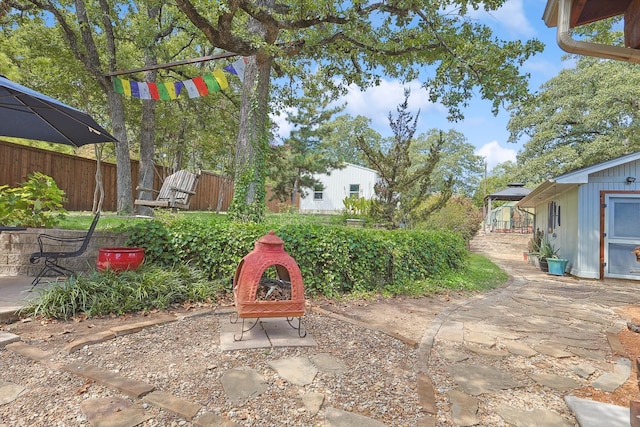 view of yard with a patio