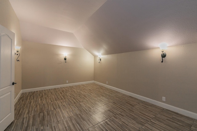 interior space featuring lofted ceiling