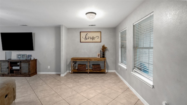 view of tiled living room