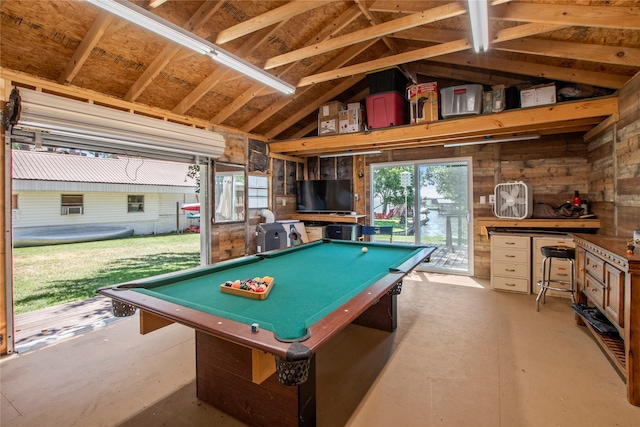 playroom with billiards