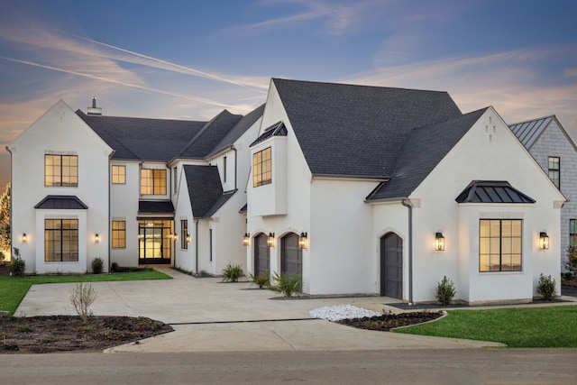 view of front of house with a garage