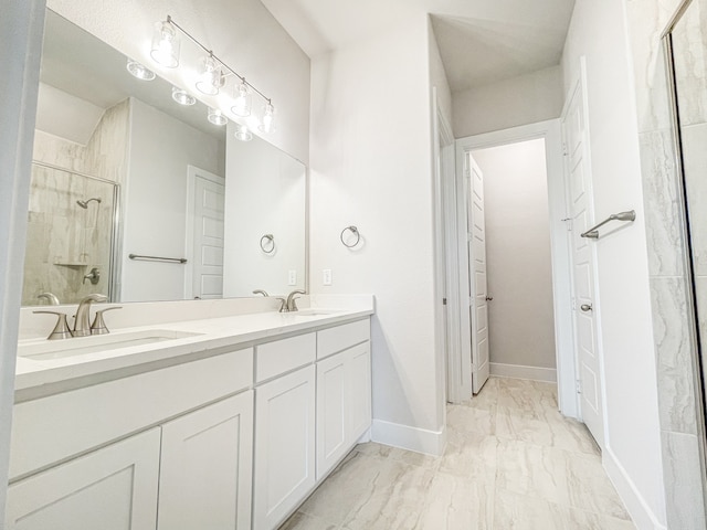 bathroom with tiled shower