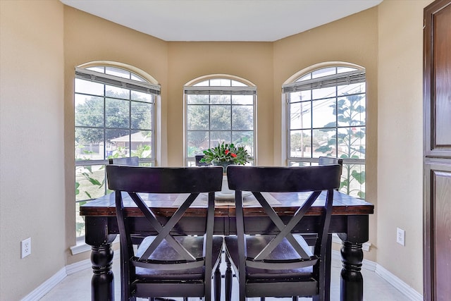 dining area featuring plenty of natural light