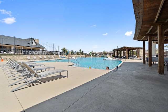 view of pool with a patio area