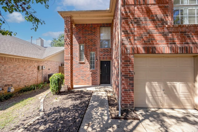 exterior space with a garage