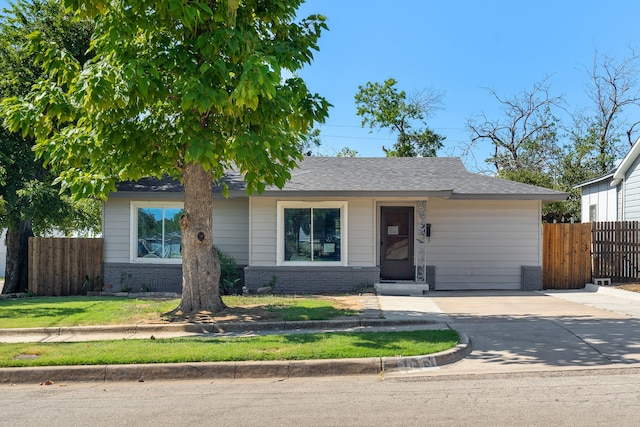 view of single story home