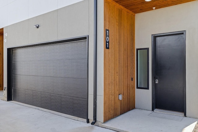 view of garage