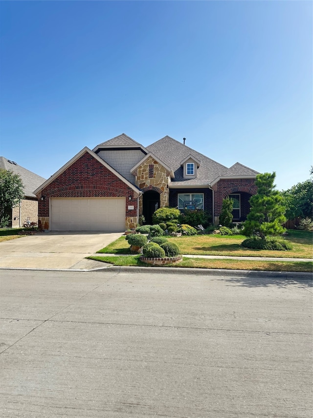 view of front of house with a garage