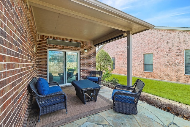 view of patio featuring an outdoor living space