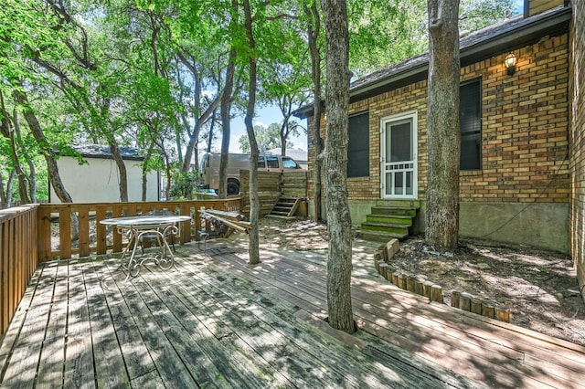 view of wooden deck