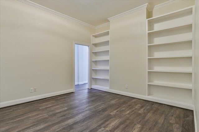 spacious closet with dark wood-type flooring