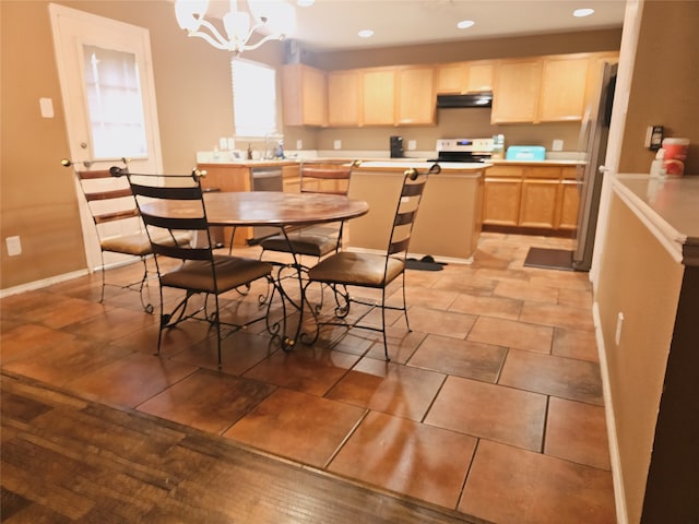 dining room featuring a chandelier