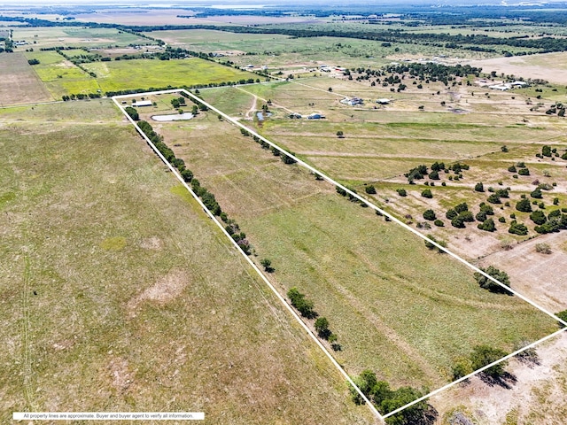 aerial view with a rural view