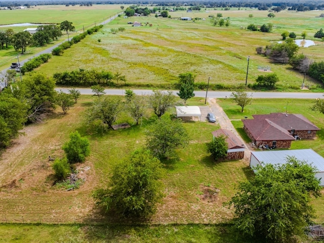 drone / aerial view with a rural view