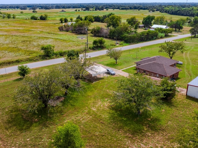 bird's eye view with a rural view