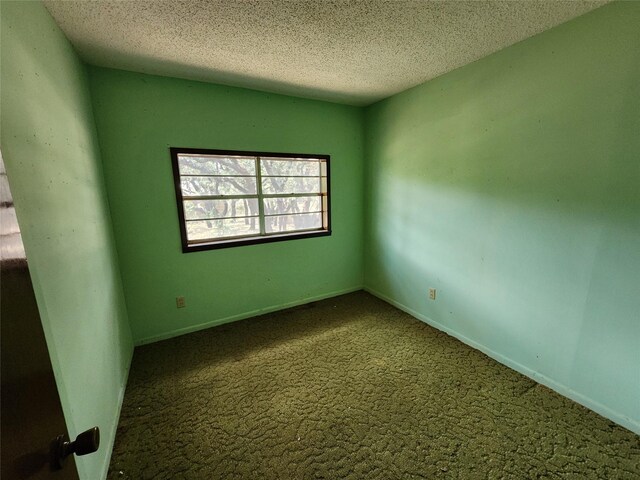 unfurnished room featuring a textured ceiling and carpet floors