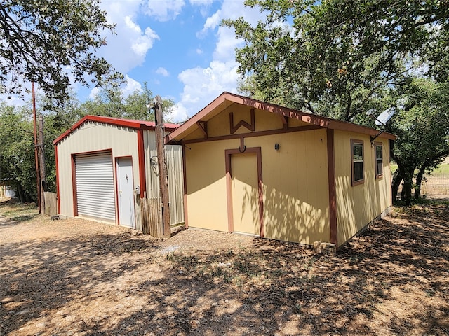 view of garage