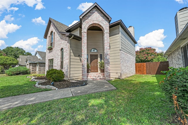 view of front of house with a front yard