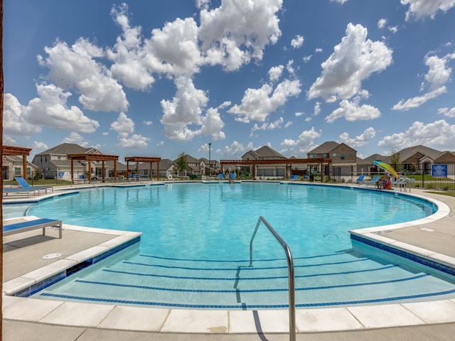 view of pool featuring a gazebo