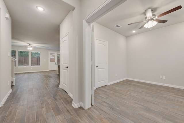 hall featuring light hardwood / wood-style floors