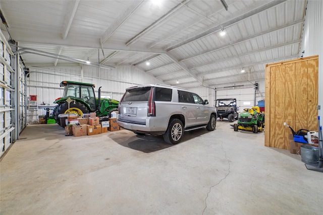 garage featuring metal wall