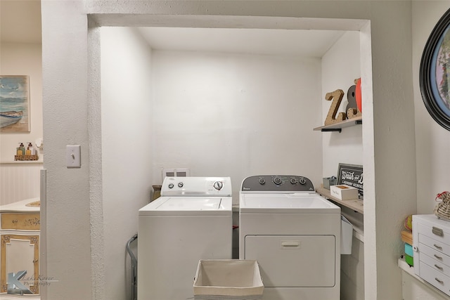 laundry area featuring washer and dryer