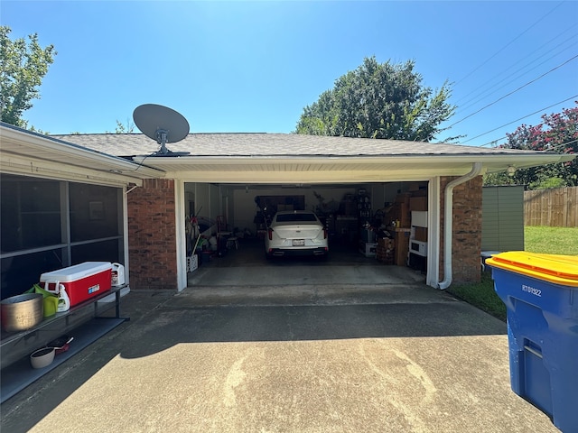 view of garage