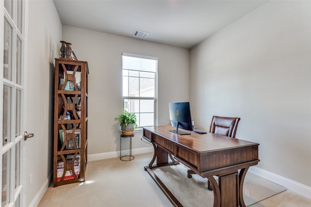 view of carpeted office