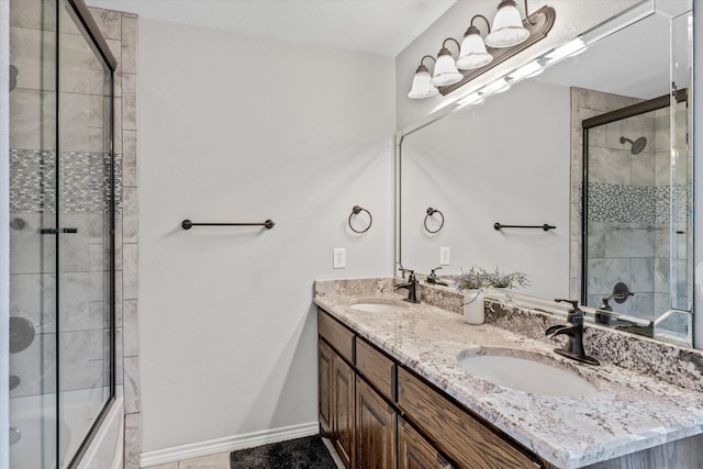 bathroom with double sink vanity