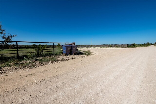 view of road with a rural view