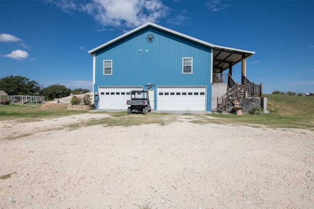 view of property exterior with a garage